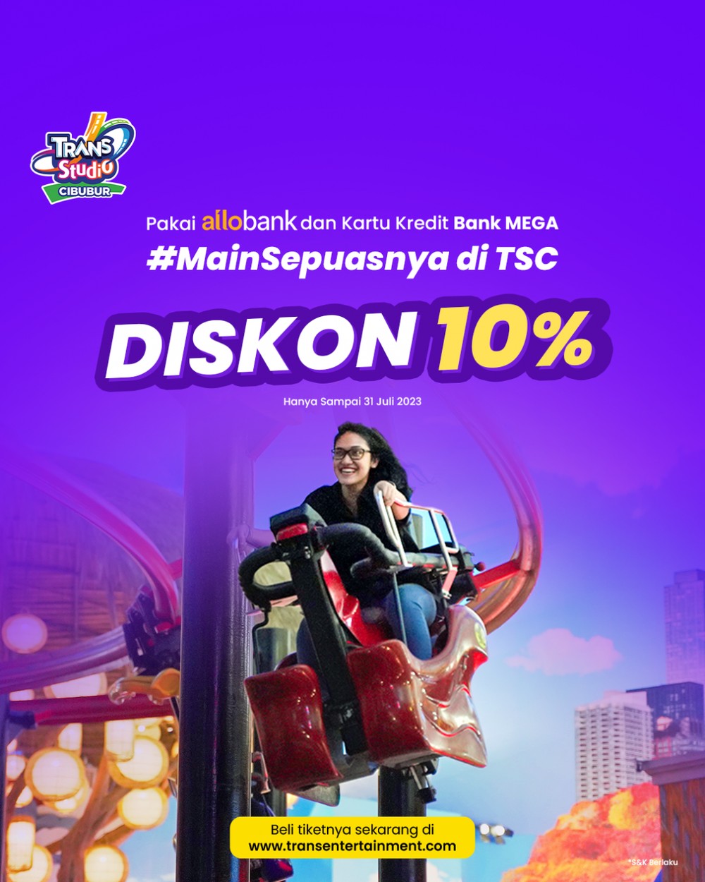 Situs resmi pembelian tiket online Trans Studio Cibubur