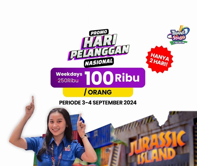 Special Hari Pelanggan Nasional, Trans Studio Cibubur Menghadirkan Promo 100 Ribu Untuk Semua Pelanggan Bermain di Puluhan Wahana Seru!