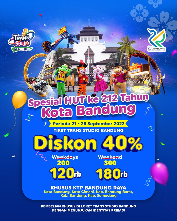 Harga SPESIAL Tiket Masuk Trans Studio Bandung di Ulang Tahun Bandung
