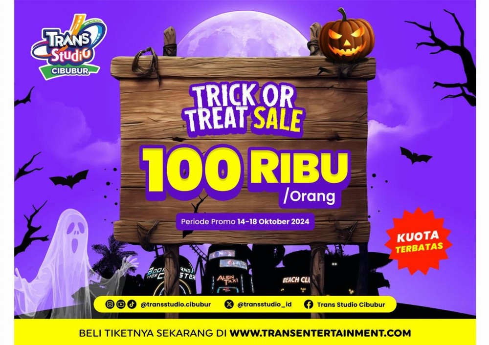 Halloween Seru dengan Promo Trick or Treat Sale di Trans Studio Cibubur!