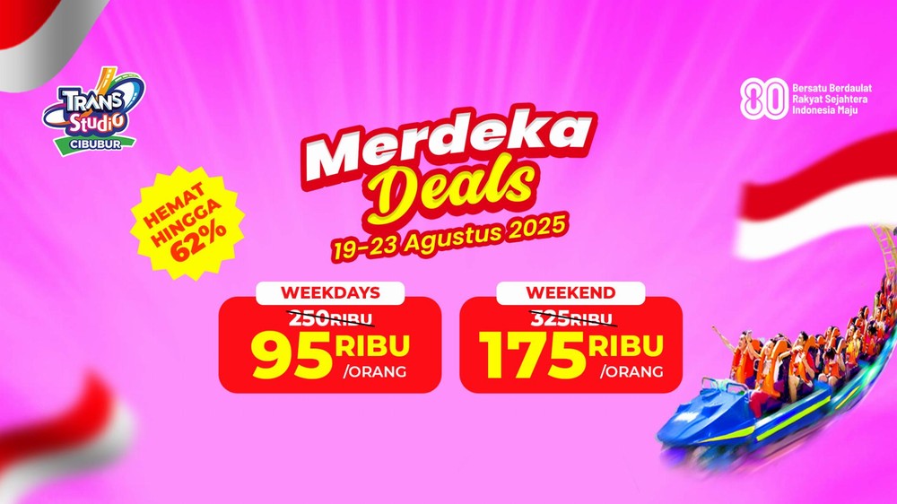 Spesial HUT RI Trans Studio Cibubur Berikan Diskon Tiket Sampai 62 Persen