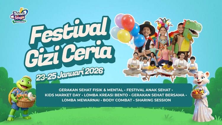 Festival Gizi Ceria Rangkaian Seru Awal Tahun 2026 untuk Keluarga Sehat di Trans Studio Bandung