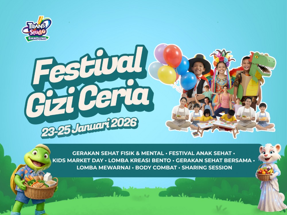 Festival Gizi Ceria Rangkaian Seru Awal Tahun 2026 untuk Keluarga Sehat di Trans Studio Bandung