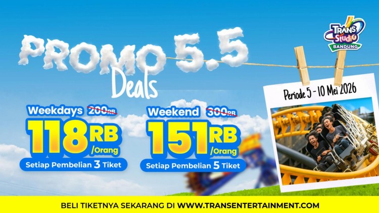 Serbu Promo 55 Trans Studio Bandung Harga Tiket Mulai 100 Ribuan Cek Syaratnya di Sini