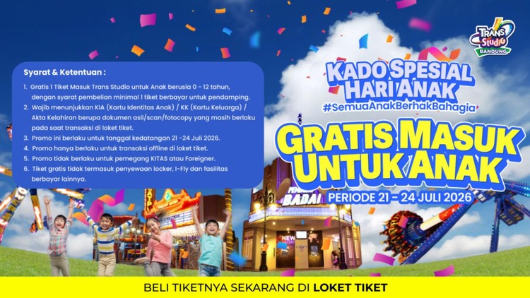 Sambut Hari Anak Nasional Trans Studio Bandung BagiBagi Kado Spesial Tiket Masuk Gratis untuk Anak