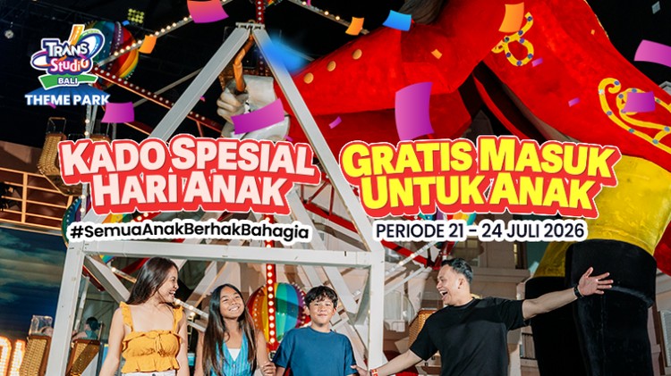 Rayakan Hari Anak Nasional dengan Gratis Main Wahana di Trans Studio Theme Park Bali