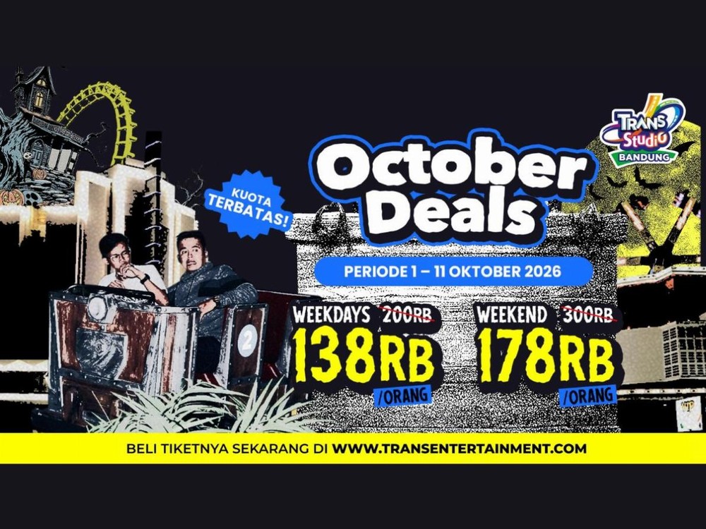 Oktober Makin Seru Main Sepuasnya Tanpa Takut Hujan Oktober Deals di Trans Studio Bandung Siap Jadi Kejutan