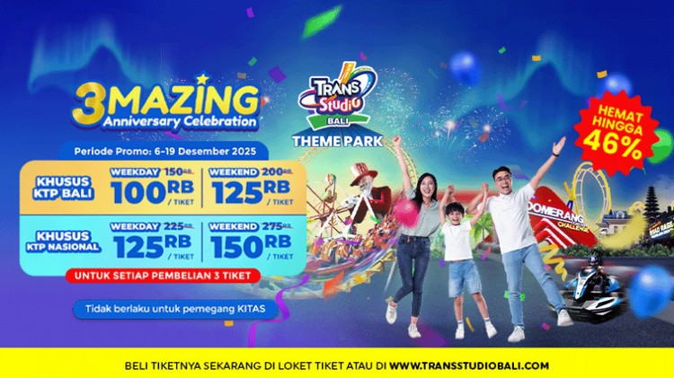 Main Bertiga Makin Seru Dengan Promo 3MAZING Anniversary Trans Studio Theme Park Bali