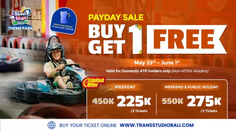 Nikmati Keseruan Akhir Bulan di Trans Studio Theme Park Bali Dengan Promo Buy 1 Get 1 Free!