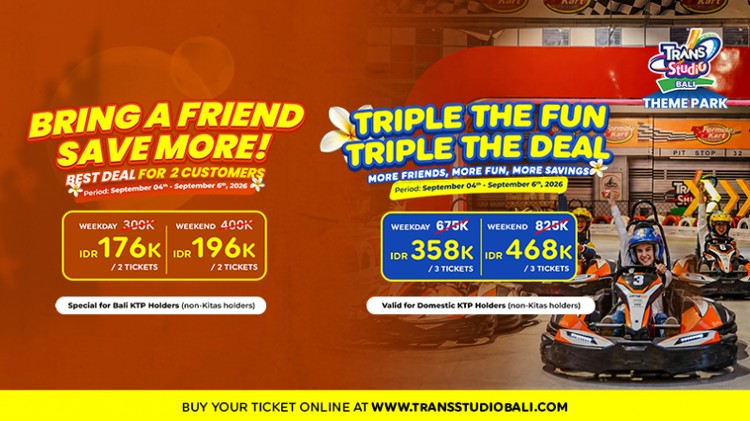 Spesial Customer Day! Main Berdua Makin Hemat di Trans Studio Theme Park Bali