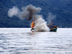Susi Tenggelamkan 172 Kapal Maling Ikan, Sebanyak 162 Berbendera Asing