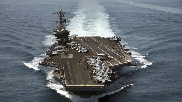 Kapal induk USS Theodore Roosevelt dikerahkan untuk membantu operasi di Suriah.