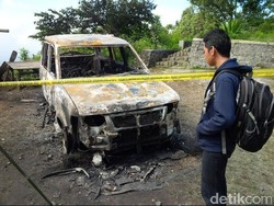 Lokasi Mobil Hangus Terbakar dan Penemuan Jenazah Di-Police Line