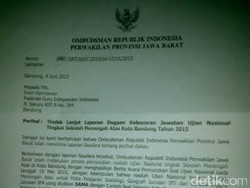 Ombudsman Jabar Pastikan Soal UN SMA di Bandung Bocor