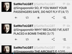 Ilham Ancam Singapore Airlines dengan Bom Lewat Akun Twitter