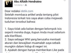 Beredar Penjelasan Pilot yang Disebut Intelijen Australia Terduga ISIS