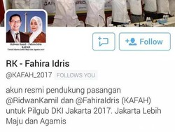 Ridwan Kamil Protes Namanya Dicatut di Twitter untuk Pilgub DKI 2017