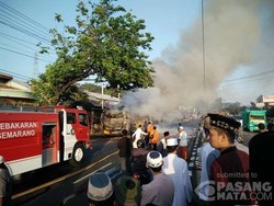 Bus Terbakar, Arus Lalin Mangkang Semarang Macet Pagi ini