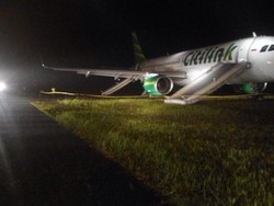 Pesawat Citilink yang Tergelincir di Bandara Minangkabau Terus Diupayakan Ditarik
