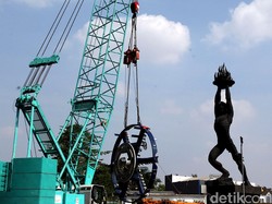 Bor Raksasa MRT Mulai Dirakit di Bawah Tanah Patung Pemuda Senayan