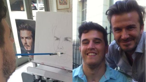 Lukisan Hasil Karya Henry yang Dibuat dengan Goresan Mulut