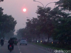 Kabut Asap di Riau Kian Parah, Matahari Pagi Jadi Temaram Seperti ini