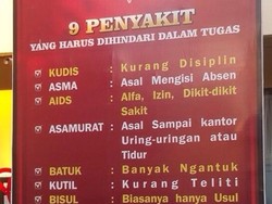 Keren! Polresta Denpasar Pajang 9 Nama Penyakit untuk Disiplinkan Anggota
