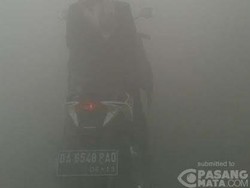 Tolong! Kabut Asap di Banjarbaru dan Ogan Ilir Pagi Ini Sangat Pekat