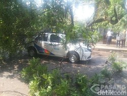 Taksi Express Tertimpa Pohon di Kalimalang
