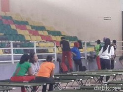 Wah, Posko Evakuasi Asap di Pekanbaru Dijadikan Tempat Senam