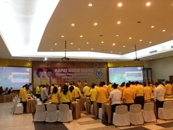 Kubu Agung Laksono Gelar Rapat Kerja Golkar di Kantor DPP Slipi