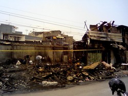 Bangunan di Pademangan yang Terbakar ini Kini Tinggal Puing