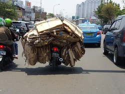 Jangan Ditiru, Motor Bersayap Kardus Ini Membahayakan Keselamatan