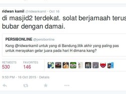 Persib Juara, Ridwan Kamil Sempat Bilang Dirayakan dengan Salat di Masjid