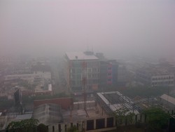 Pagi Ini Asap Pekat Masih Selimuti Langit Pekanbaru