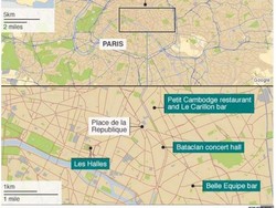 Ada 7 Lokasi Serangan di Paris, Begini Gambaran Petanya