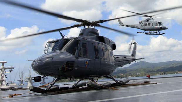 Helikopter Bell milik Skuadron Udara 400 TNI Angkatan Laut.