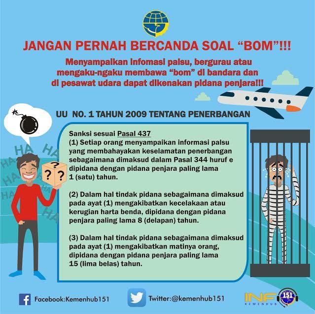 bercanda bom di pesawat