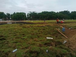 Musim Hujan, Lapangan Gasibu Wajah Anyar Batal Diresmikan Tahun Baru