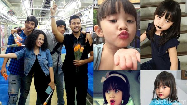 Chicco dan Abimana Bagi-bagi Bunga, Anak Zaskia Mecca Centil Pakai Lipstik