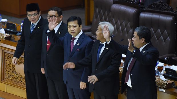 Pimpinan DPR periode 2014-2019 jilid pertama.