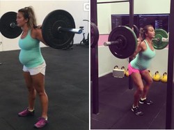 Hamil 6 Bulan, Ibu Muda Ini Tetap Latihan Angkat Beban 40 Kg