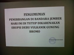Bandara Notohadinegoro Ditutup Akibat Erupsi Gunung Bromo