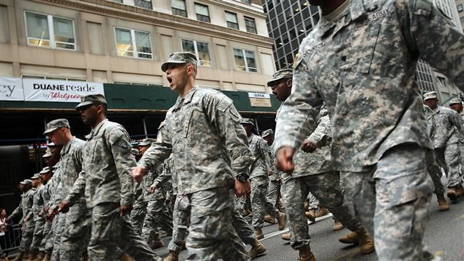 Members of the US Army march in New York on November 11, 2014. (AFP)
