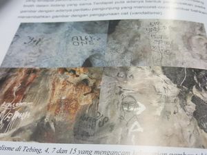 Gambar Peninggalan Era Prasejarah di Kaimana Dicoret-coret Pengunjung Nakal Gambar Peninggalan Era Prasejarah di Kaimana Dicoret-coret Pengunjung Nakal