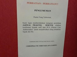Telah Disegel Polisi, Chiropractic First Beritahu Pasien Jadwal Berubah