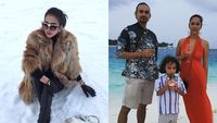 10 Foto Terheboh: Pose Syahrini di Salju, BCL Liburan di Maladewa