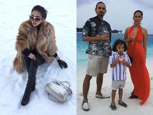 10 Foto Terheboh: Pose Syahrini di Salju, BCL Liburan di Maladewa