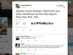 Warga Laporkan Keramaian Car Free Day ke Jokowi via Twitter