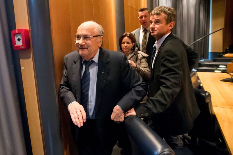 Josep Blatter ZURICH, SWITZERLAND - DECEMBER 21: FIFA president Joseph S. Blatter leaves a press conference at FIFA's former headquarters at Sonnenberg on December 21, 2015 in Zurich, Switzerland. (Photo by Philipp Schmidli/Getty Images)